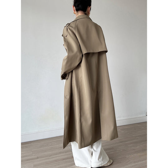 Damen Oversize Mantel im Trench-Stil mit Raglanärmeln und doppelreihiger Knopfleiste Shop Nory