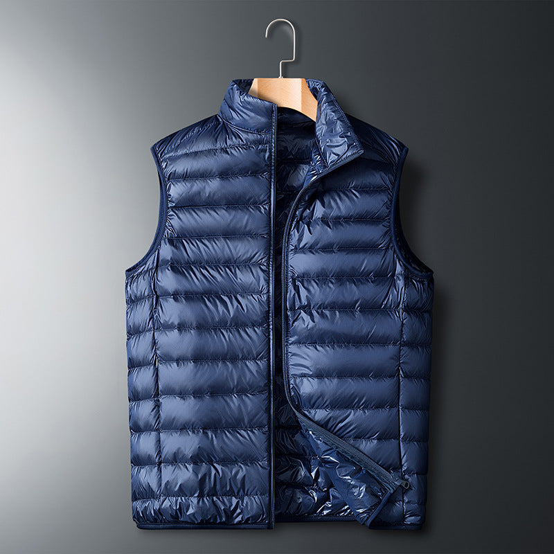 Herren Ultraleichte packbare Daunenimitat-Steppweste mit Stehkragen Shop Nory