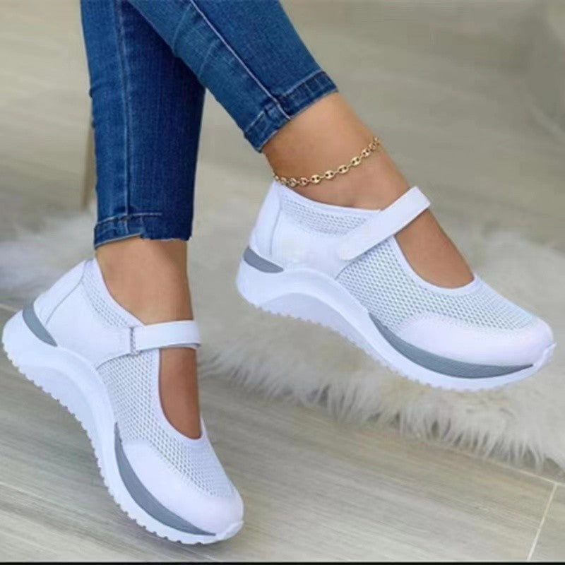 Damen Atmungsaktive Slip-on Sneakers mit verstellbarem Riemen