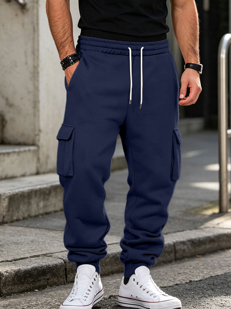 Herren Cargo-Jogginghose aus Baumwollfleece mit elastischem Bund und Beinbündchen Shop Nory