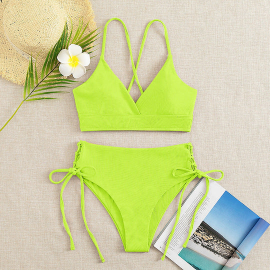 Damen Bikini-Set mit raffiniertem Schnürdetail Shopnory