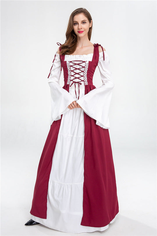 Damen historisches Märchenkleid mit elegantem Oberteil und ausgestellten Ärmeln