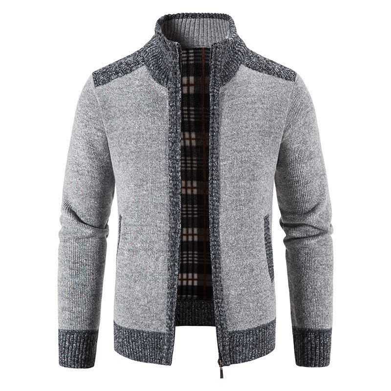 Herren Strickjacke mit hohem Kragen