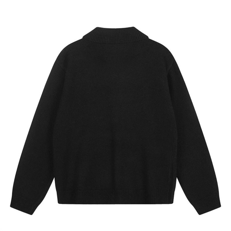 Damen Strick-Cardigan mit Hemdkragen, Knopfleiste und Statement-Patch Shop Nory