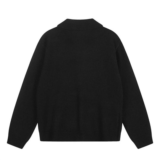 Damen Strick-Cardigan mit Hemdkragen, Knopfleiste und Statement-Patch Shop Nory