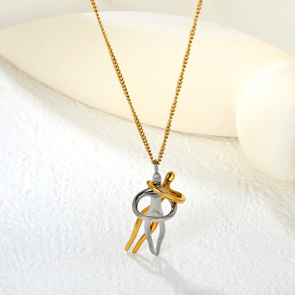 Damen Halskette mit stilvollem Figur-Anhänger aus hochwertigem Edelstahl Shop Nory