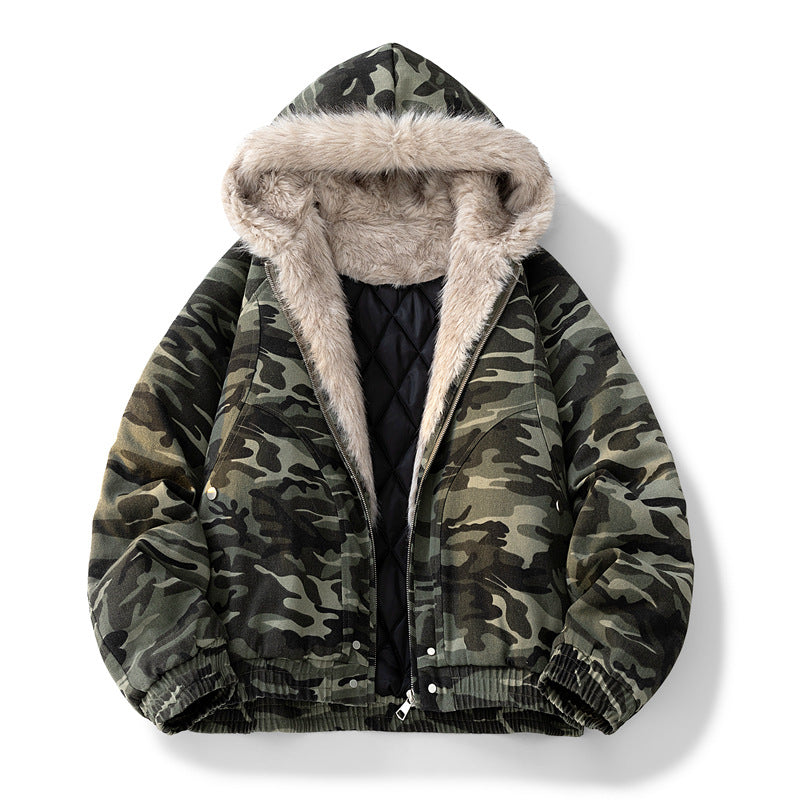 Herren Modische Camouflage-Winterjacke mit abnehmbarer Kapuze Shop Nory