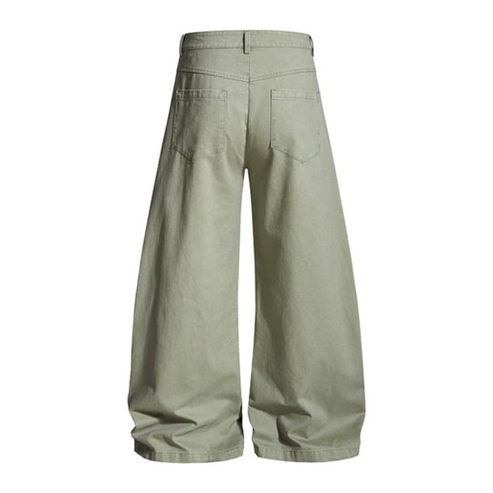 Damen Weite Culotte-Cargohose mit hohem Bund und Metallnieten, tiefer Schritt und aufgesetzten Taschen Shop Nory