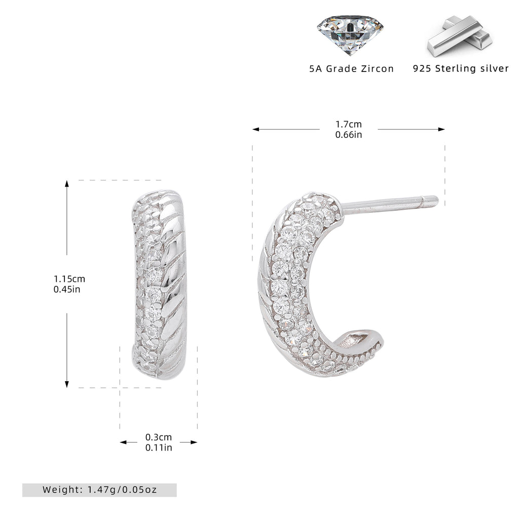 Damen Ohrhänger mit eleganter Zirkon-Verzierung aus hochwertigem 925 Sterling Silber Shop Nory