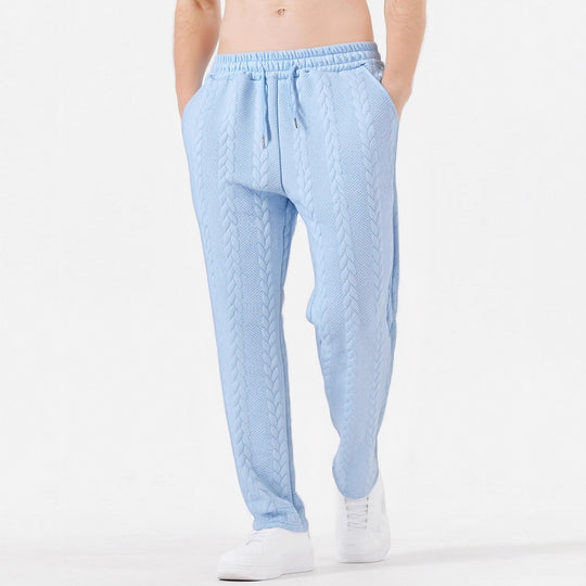 Herren grobgestrickte Lounge-Jogginghose mit Zopfstrick, Elastikbund und Kordelzug Shop Nory