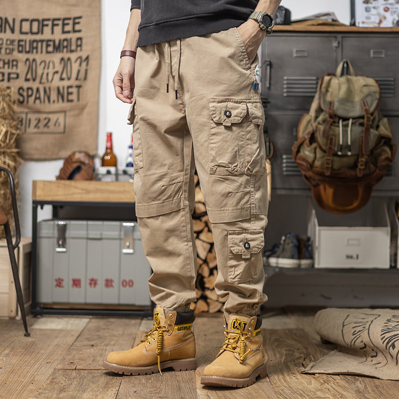Herren Utility-Cargohose mit Kordelzug, elastischem Saum und Mehrfach-Taschen Shop Nory
