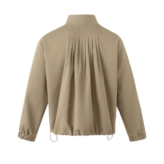 Herren Leichte Baumwoll-Mischgewebe-Utility-Jacke mit Stehkragen und Kordelzug Shop Nory