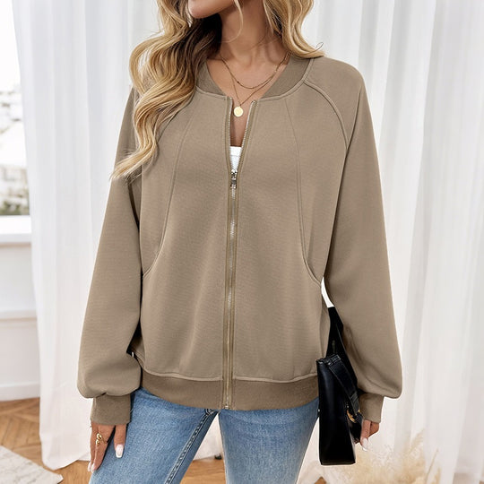 Damen Lässige Bomberjacke mit seitlichen Taschen Shop Nory