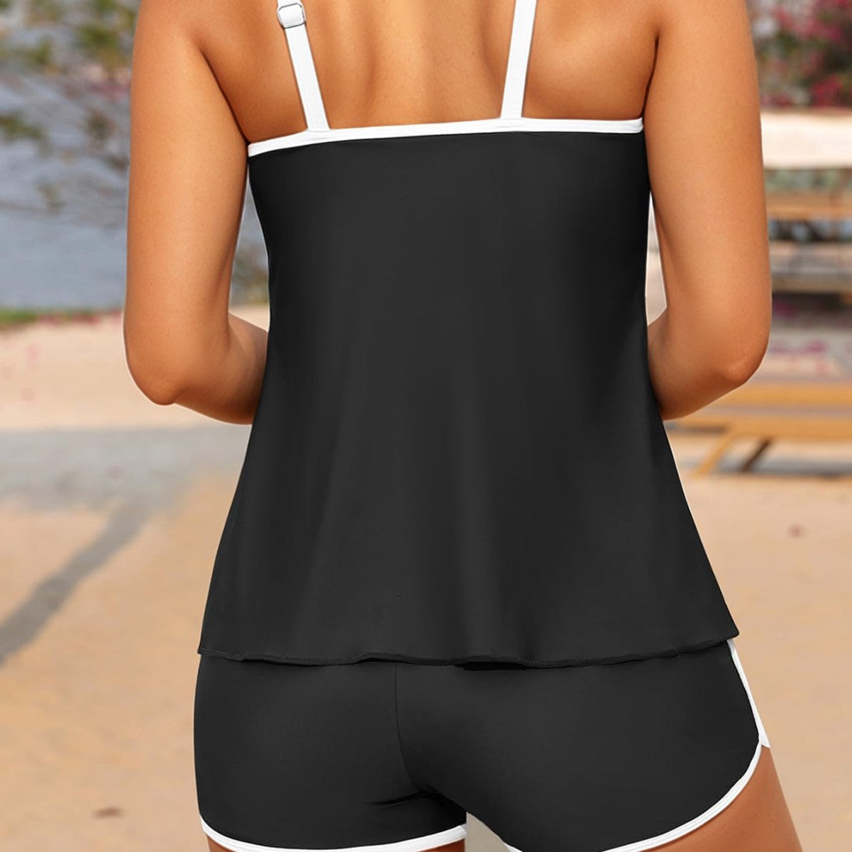 Damen Sport-Badeanzug-Set mit lässigem Oberteil und Shorts Shopnory