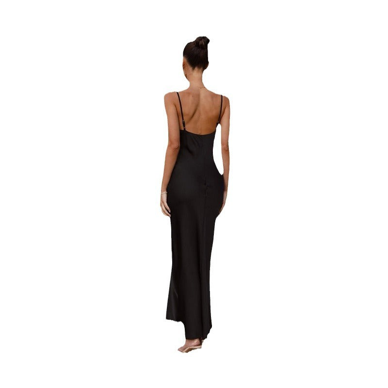 Damen Seidenmaxikleid mit elegantem Schnitt und schmeichelndem Design