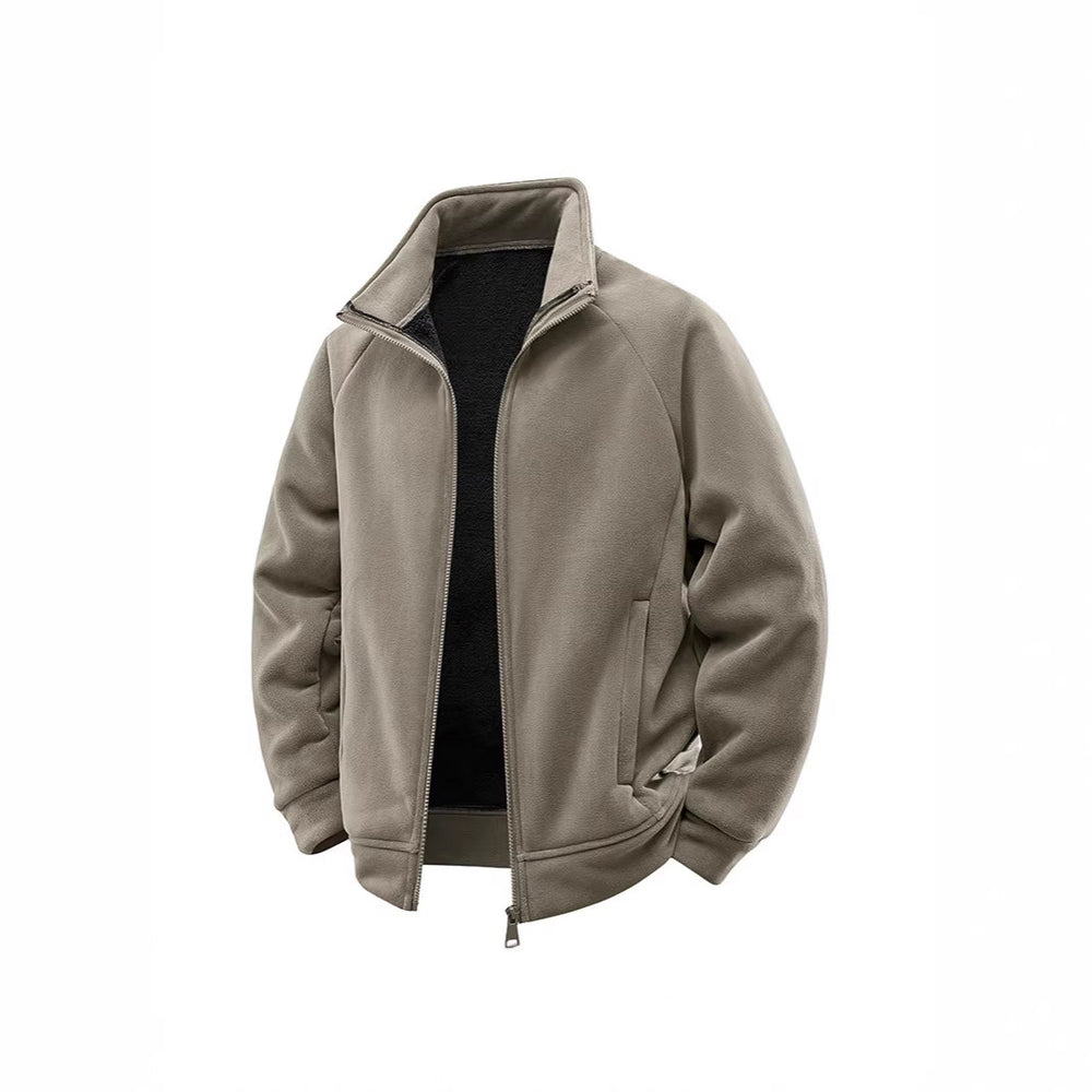 Herren Fleece-Thermojacke mit doppellagigem Teddy-Innenfutter und hohem Stehkragen Shop Nory