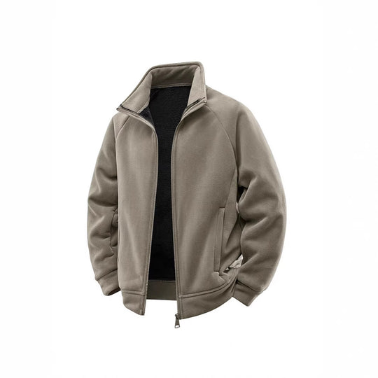 Herren Fleece-Thermojacke mit doppellagigem Teddy-Innenfutter und hohem Stehkragen Shop Nory