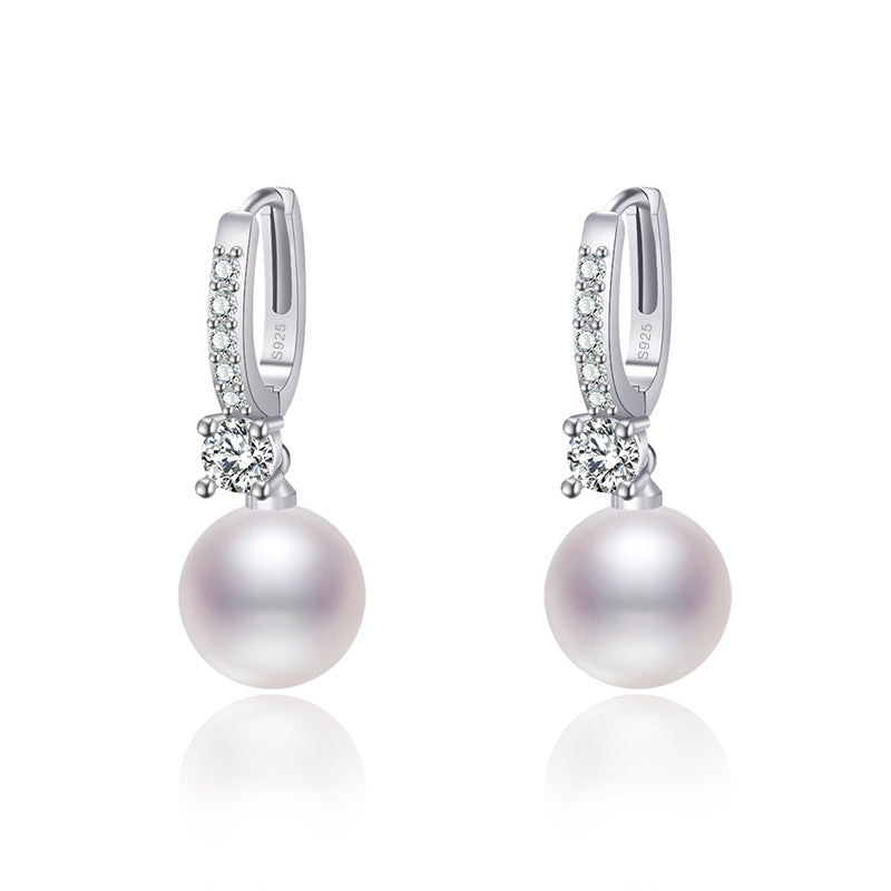 Damen Pearlohrstecker mit funkelnden Zirkonia Shop Nory