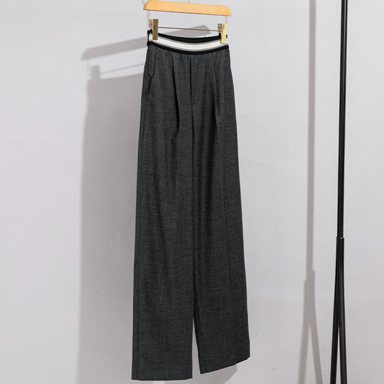Damen Weite Anzughose mit sportivem Gummibund und Bundfalten Shop Nory
