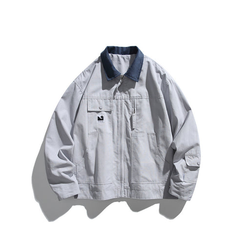 Herren Boxy-Workwear-Blousonjacke mit Kontrastkragen und Mehrfach-Taschen Shop Nory