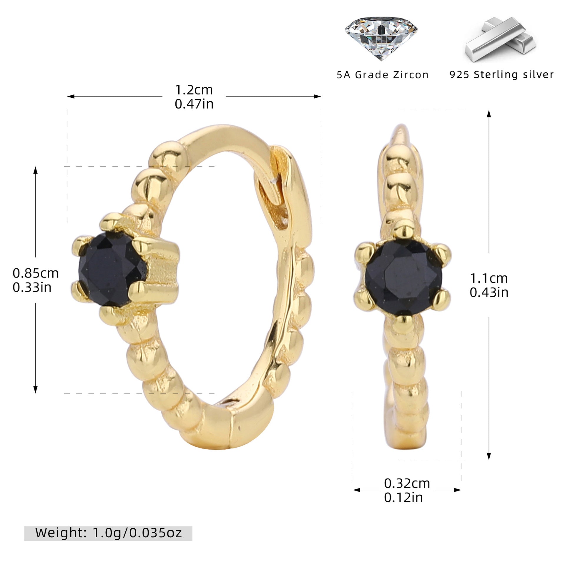 Damen Creolen mit funkelnden Zirkonstein-Akzenten und modernem Design Shop Nory