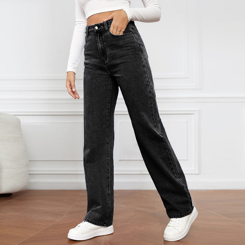 Damen Weit geschnittene Jeans mit hohem Bund und stylischem Schnitt