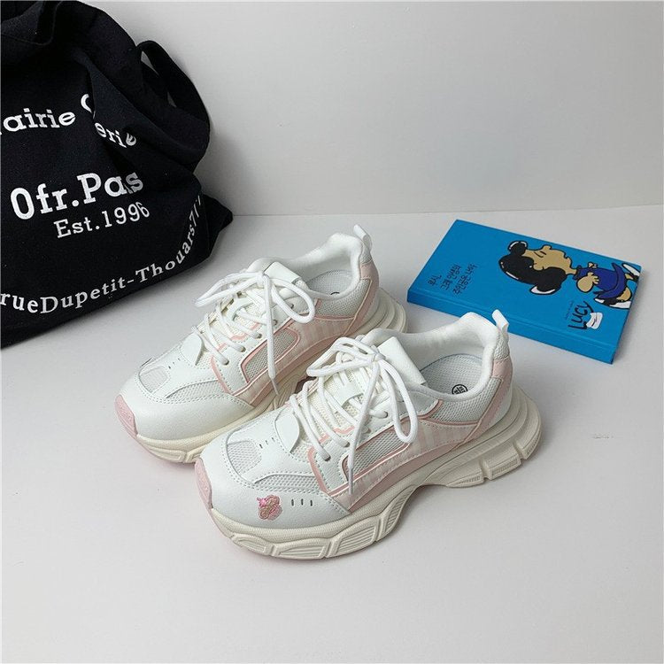 Damen modische Sneakers mit aufgepolsterter Sohle und atmungsaktiver Mesh-Oberfläche Shopnory
