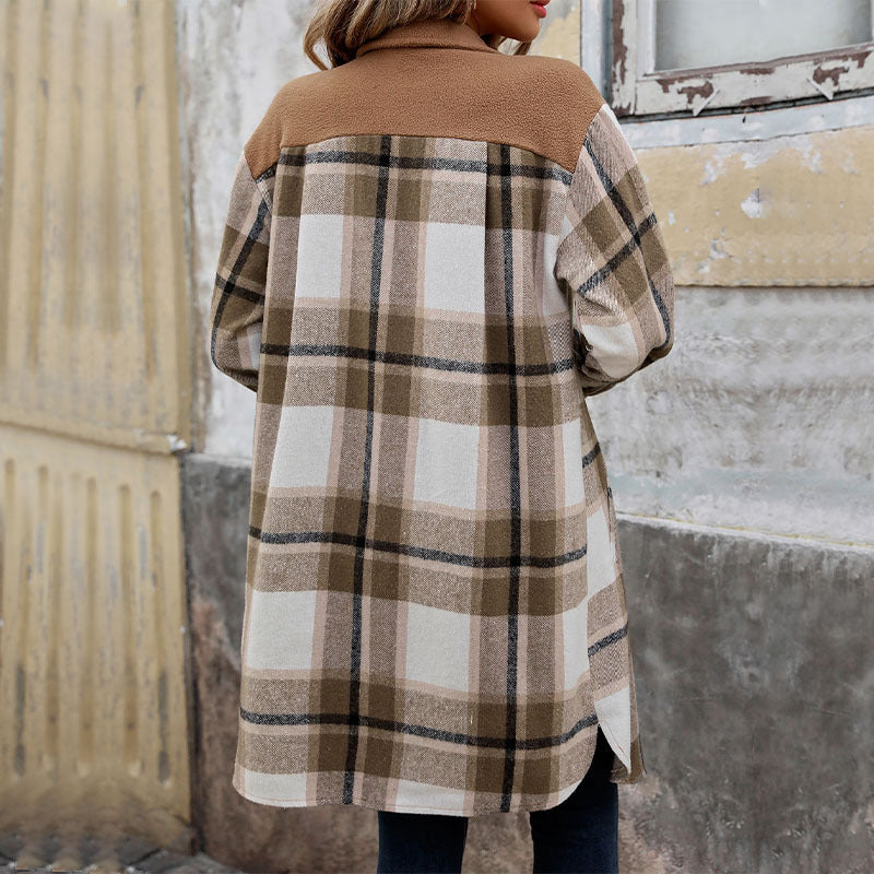 Damen Long-Hemdjacke im Overshirt‑Stil mit Brustklappen Shop Nory