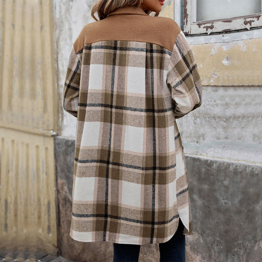 Damen Long-Hemdjacke im Overshirt‑Stil mit Brustklappen Shop Nory