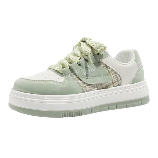 Damen Freizeit-Sneaker mit zweilagiger Wedgesohle, Tweedpaneel und geflochtenen Schnürsenkeln Shop Nory