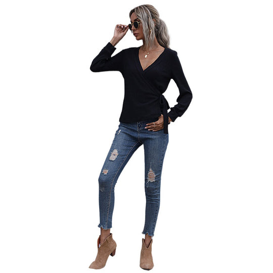 Damen Wickeloberteil mit langen Ärmeln Shop Nory