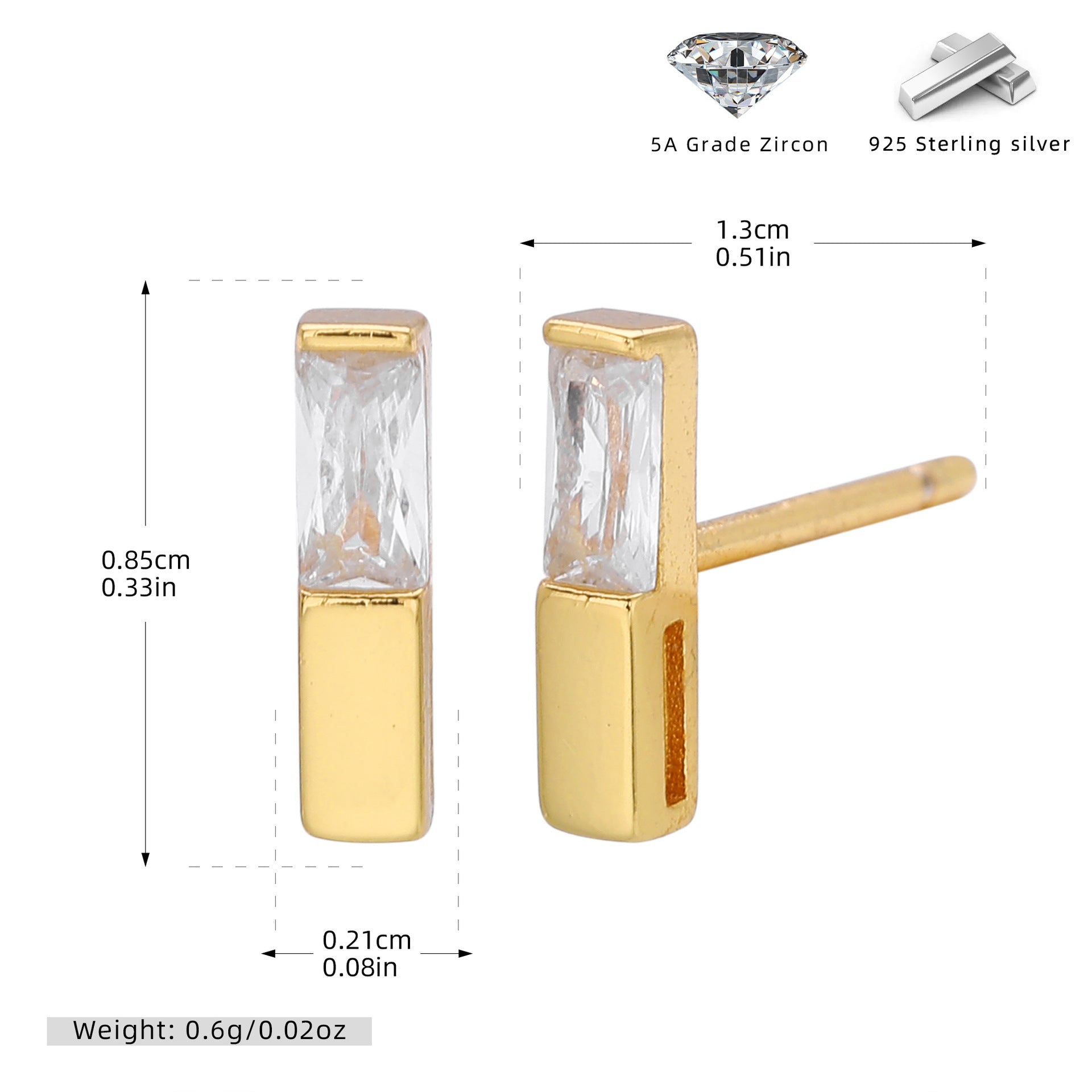 Damen Ohrstecker aus hochwertigem 925 Sterling Silber mit funkelnden Zirkonsteinen Shop Nory