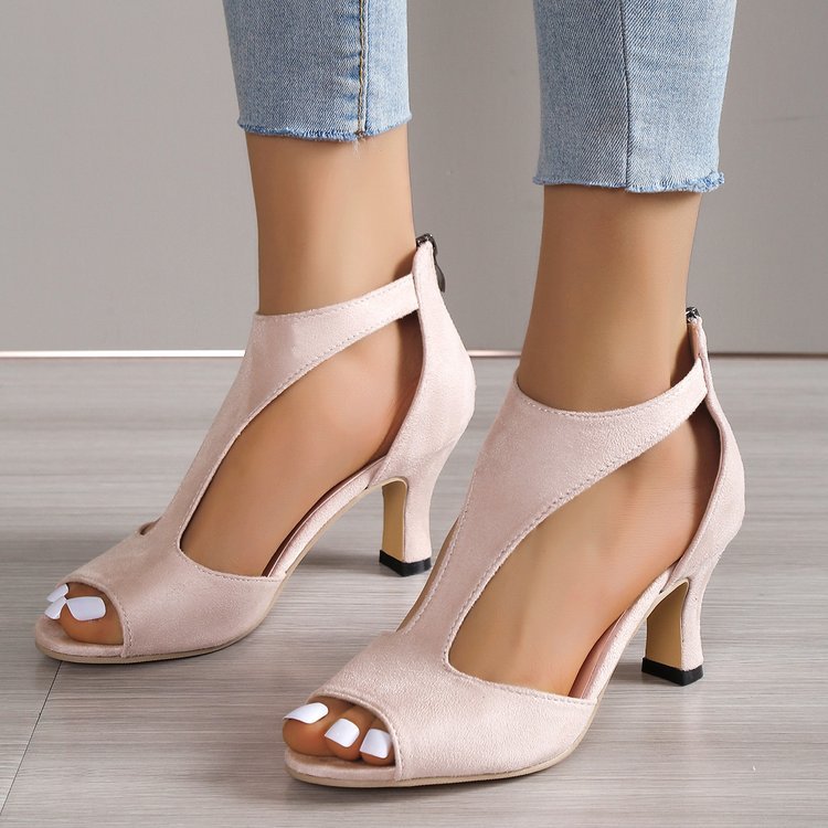 Damen Peep-Toe High Heels mit elegantem transparentem Design