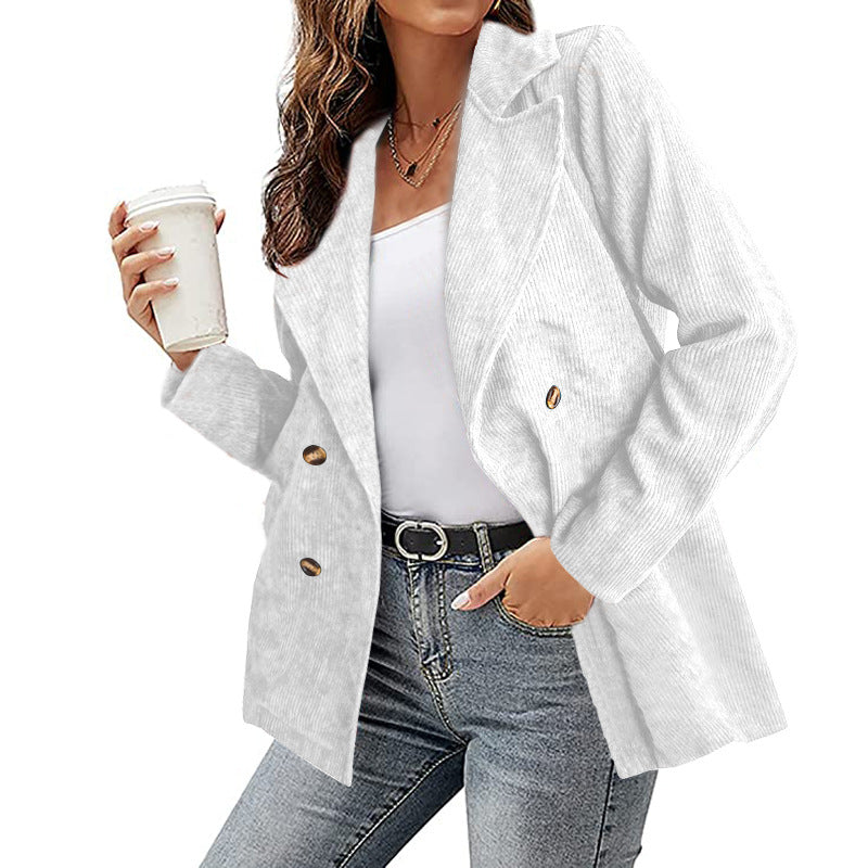 Damen Modernes Cordblazer mit lässigem Schnitt und praktischen Taschen