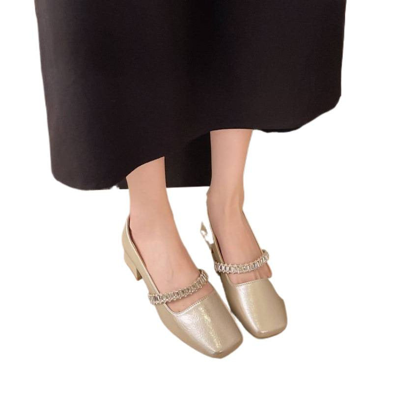 Damen Elegante Absatzschuhe mit Glitzerkette