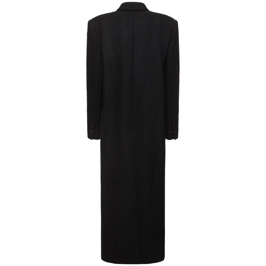 Damen Doppelreihiger Maximalistischer Wollmantel mit Smokingkragen Shop Nory
