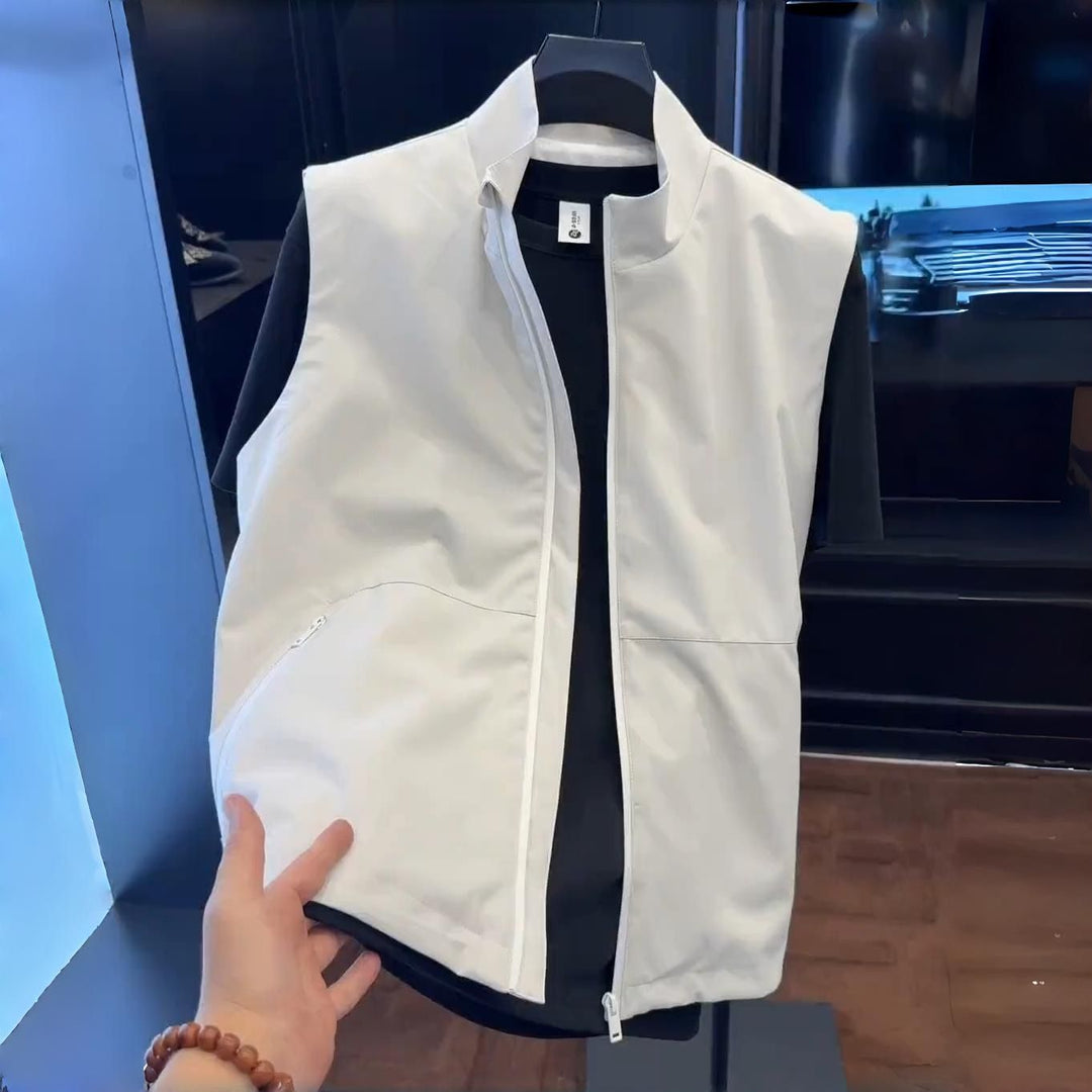 Herren Ärmellose Leichte Wind- und Wasserabweisende Stehkragenweste Shop Nory