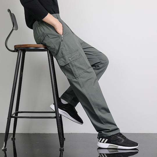 Herren Lockere Cargohose mit elastischem Bund, Multifach‑Taschen & geradem Bein Shop Nory