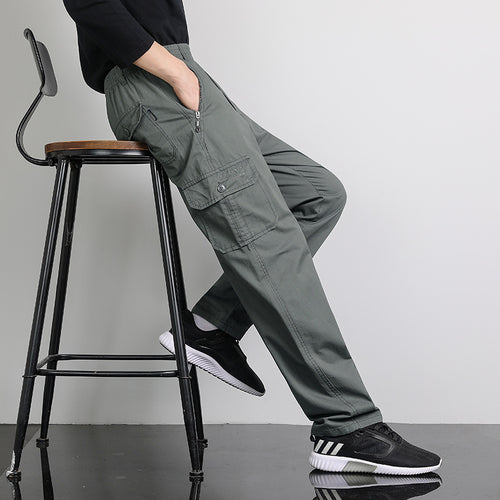 Herren Lockere Cargohose mit elastischem Bund, Multifach‑Taschen & geradem Bein Shop Nory