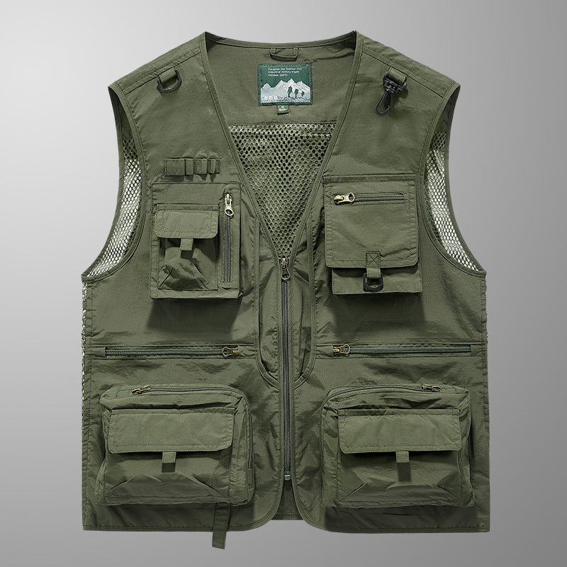Herren Multifunktionale Angler- und Utility‑Weste mit Mesh‑Einsätzen und Mehrfach‑Taschen Shop Nory