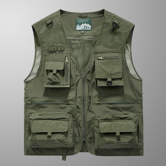 Herren Multifunktionale Angler- und Utility‑Weste mit Mesh‑Einsätzen und Mehrfach‑Taschen Shop Nory