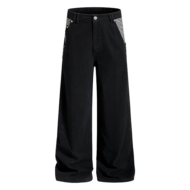 Damen Weite High‑Waist Culotte-Jeans im Palazzoschnitt mit kontrastierten Eingrifftaschen Shop Nory