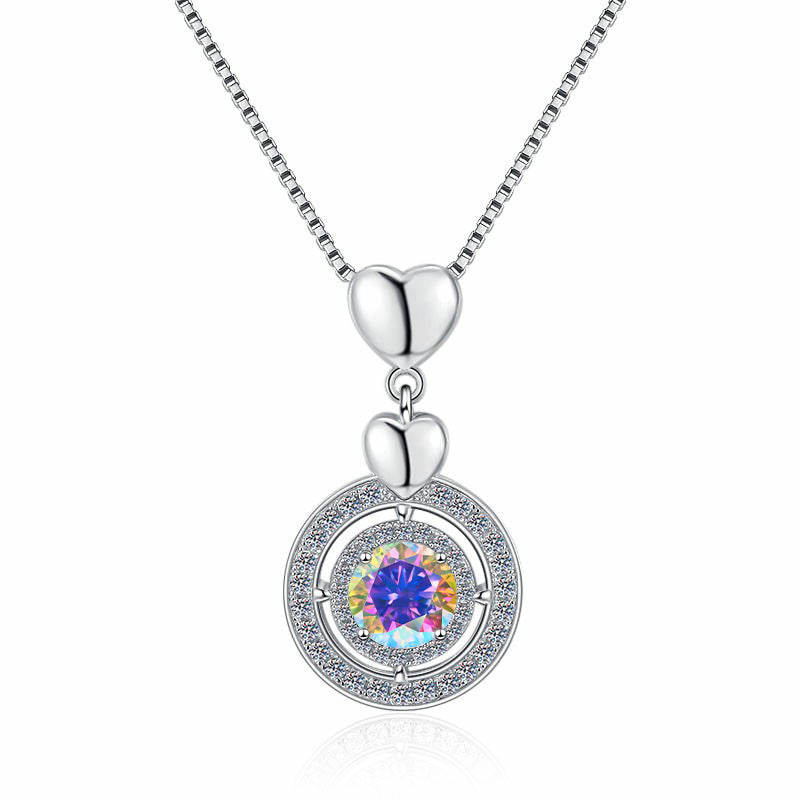 Damen Halskette mit herzförmigem Anhänger und funkelndem Kristalldesign Shop Nory