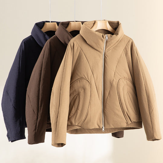 Damen Kurze gesteppte Steppjacke mit hohem Stehkragen und skulpturaler Nahtführung Shop Nory