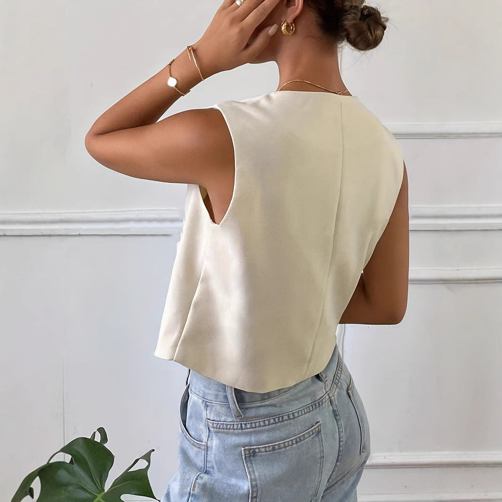 Damen modischer ärmelloser Blazer Shopnory