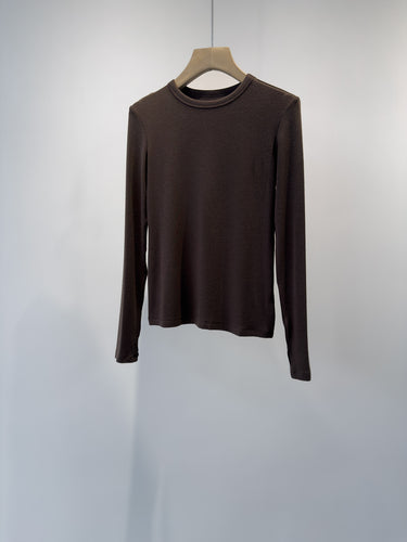 Damen Langarm Enges Rundhalsoberteil Shop Nory