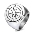 Herren Siegelring mit kunstvollem, geometrischem Design und einzigartigem Symbol Shop Nory