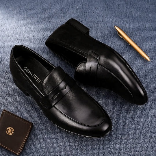 Herren Elegante Leder Mokassins Shop Nory