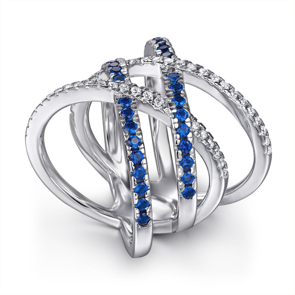 Damen glamouröser und funkelnder Ring mit Kristallbesatz Shop Nory