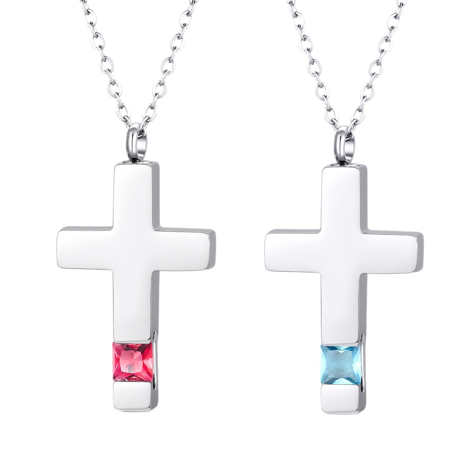 Damen Halskette mit einzigartigem Kreuzanhänger und buntem Zirkon Shop Nory